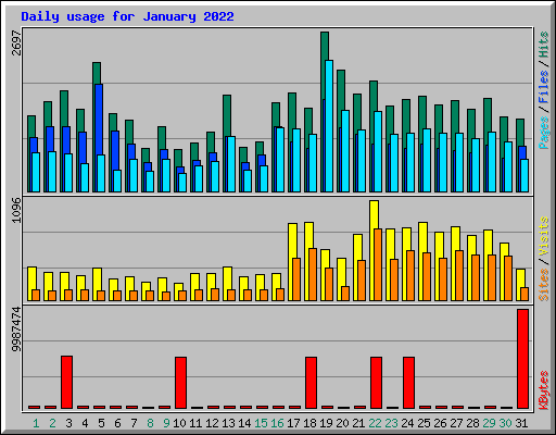 Daily usage for January 2022