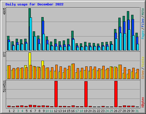 Daily usage for December 2022