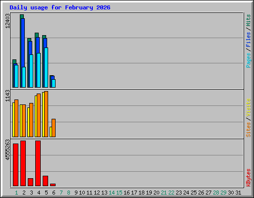 Daily usage for February 2026
