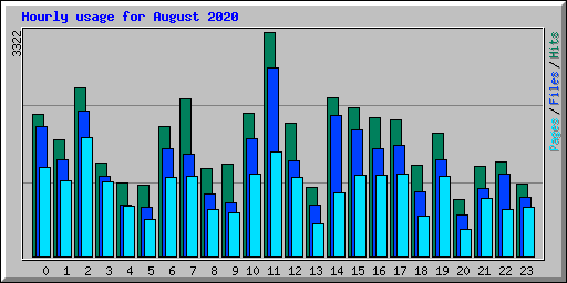 Hourly usage for August 2020