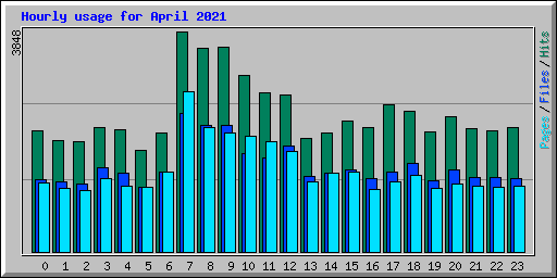 Hourly usage for April 2021