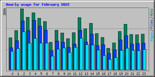 Hourly usage for February 2022