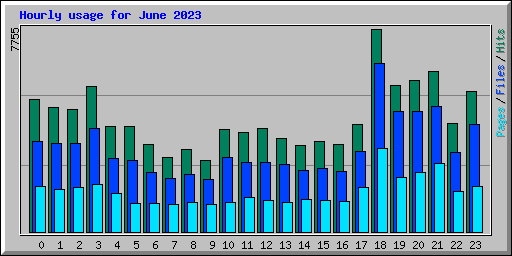 Hourly usage for June 2023