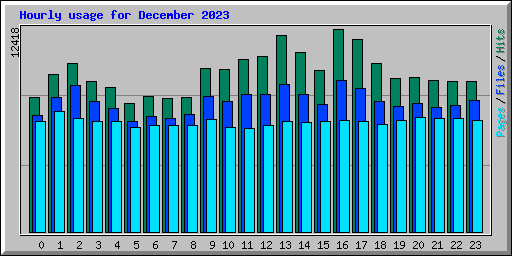 Hourly usage for December 2023